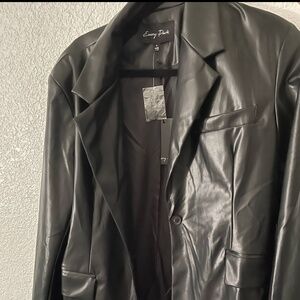Emery Park pleather blazer. New, tags still on, size small.
